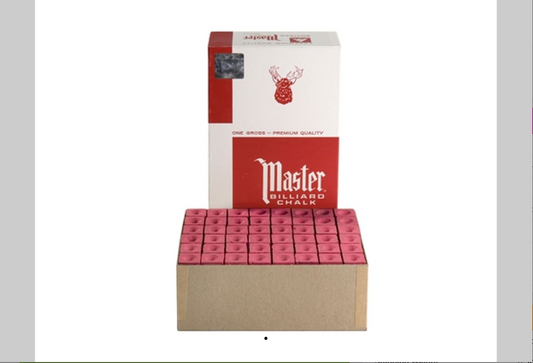 Master Billiard/Pool Cue Chalk - Red - 12 Dozen (144 Pieces)