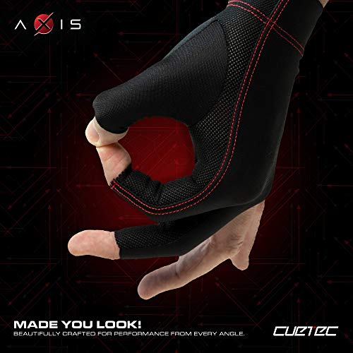 Cuetec AXIS Pool/Billiards Black Glove; Right Bridge Hand, Large