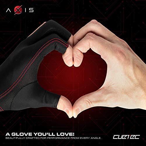 Cuetec AXIS Pool/Billiards Black Glove; Right Bridge Hand, Large