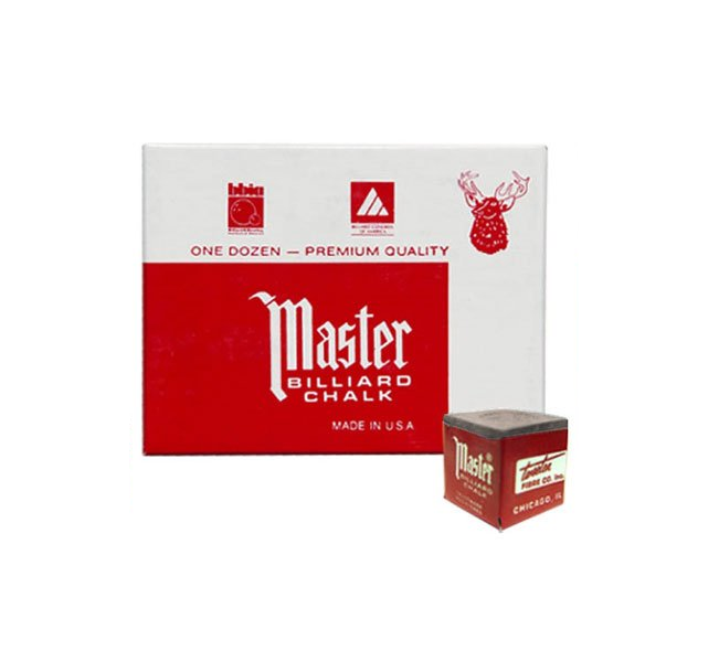 Masters Gray Billiard Cue Chalk - 1 Dozen/12 Pieces