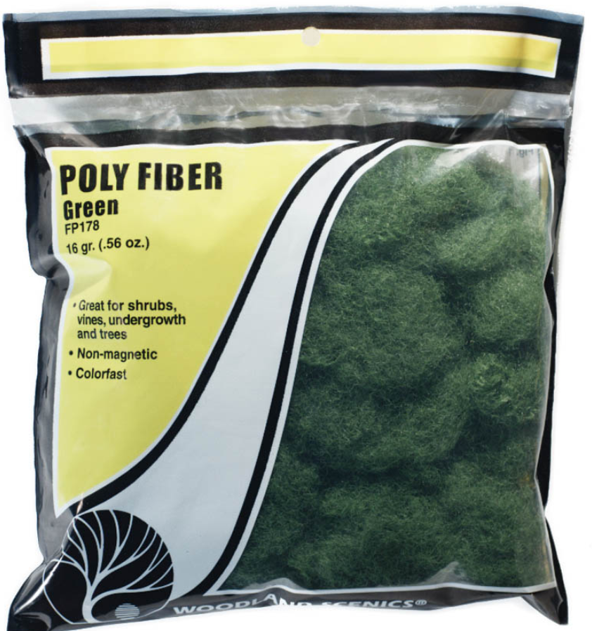 Woodland Scenics Model Railroad Landscape Poly Fiber Green (Bag)