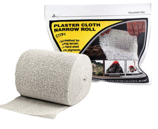 Woodland Scenics Model Railroad Landscape Plaster Cloth - Narrow Roll - 4" x 15'