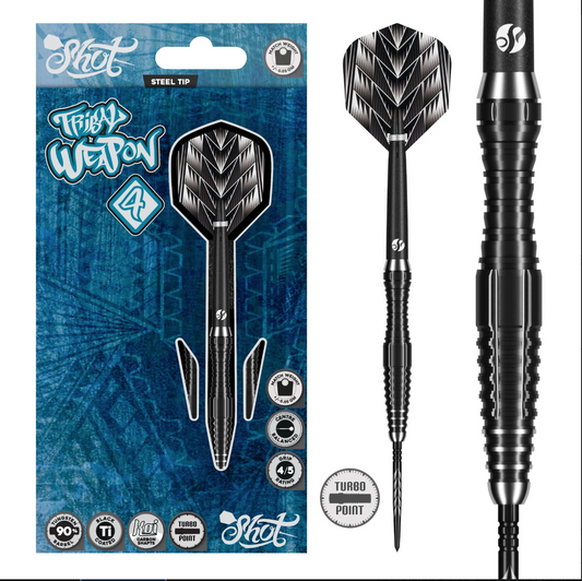 Shot! Darts Tribal Weapon 4 Turbo Point - 90% Steel Tip Darts