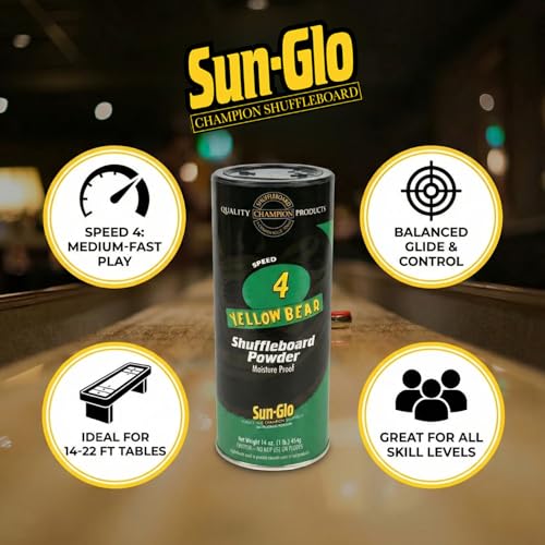 Twin Pack of Sun-Glo #4 Speed Yellow Bear Shuffleboard Powder Wax