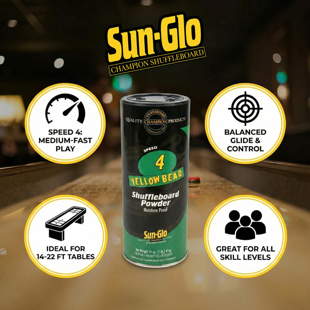 Sun-Glo #4 Yellow Bear Shuffleboard Wax - 1 Can