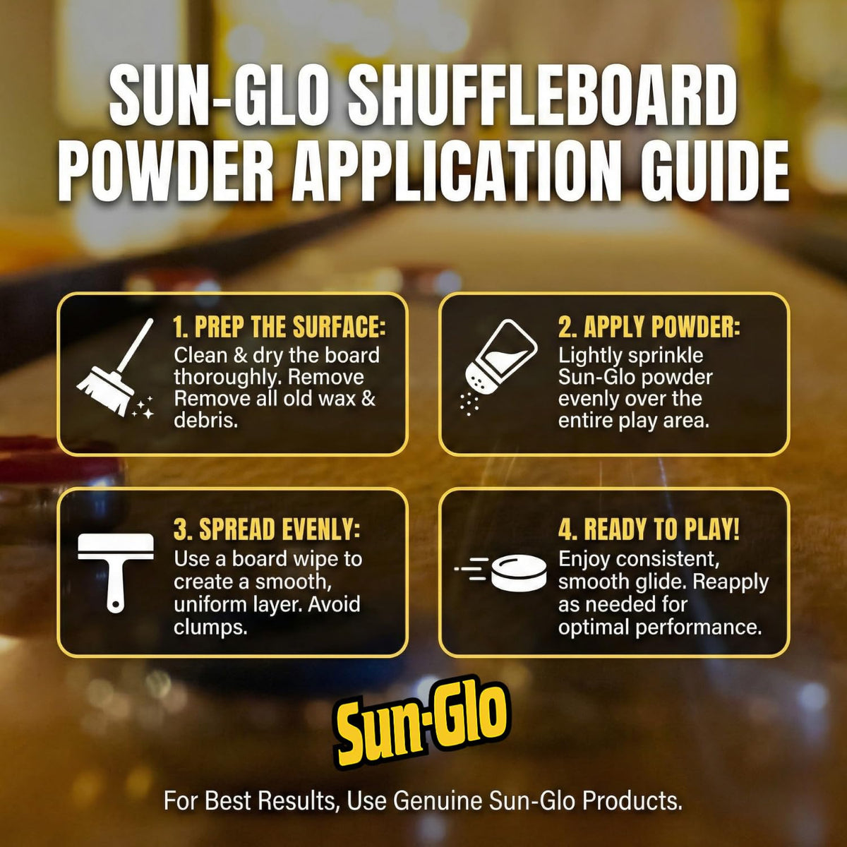 Sun-Glo Shuffleboard Maintenance Bundle: Speed 6 Medium Speed Powder Wax   (16 oz) & Pro Series Silicone Spray (12 oz)