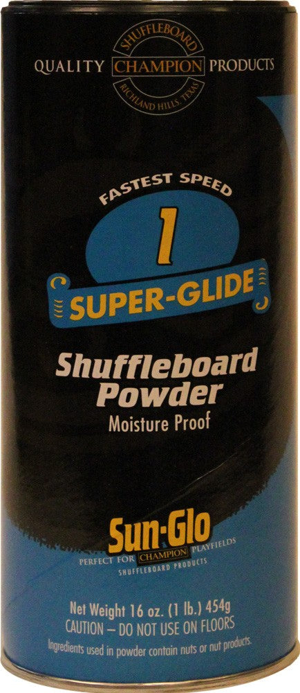 Sun-Glo Speed #1 Shuffleboard Powder Wax - 1 Can, Sweep, and Silicone