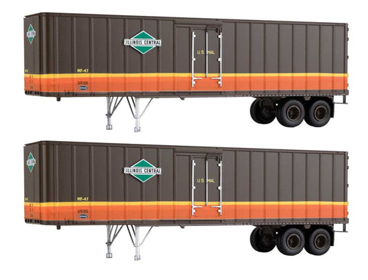 Walthers SceneMaster HO Scale 40' Trailer (2-Pack) Illinois Central/IC/US Mail